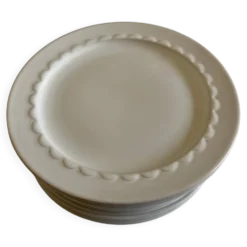 Set de 10 assiettes à dessert Festons de Pierre Motton Gien 1970