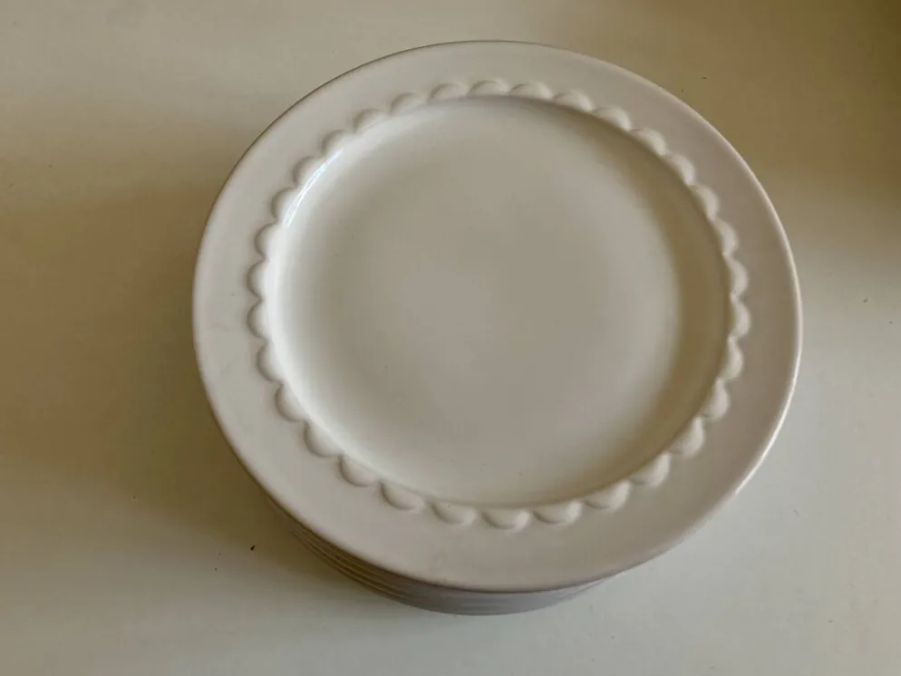 Set de 10 assiettes à dessert Festons de Pierre Motton Gien 1970