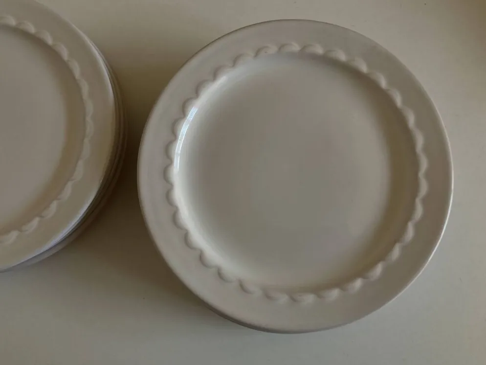 Set de 10 assiettes à dessert Festons de Pierre Motton Gien 1970