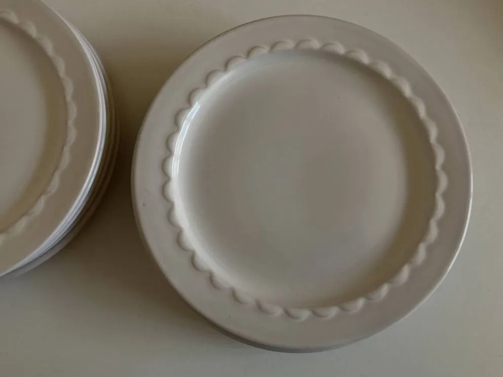 Set de 10 assiettes à dessert Festons de Pierre Motton Gien 1970