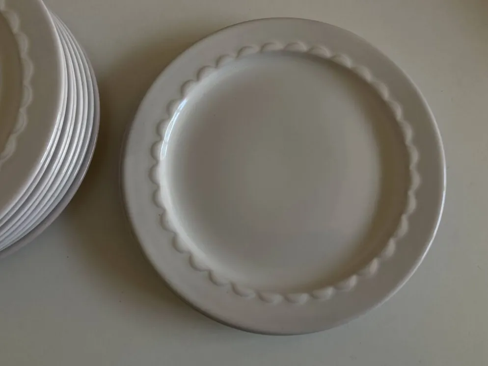 Set de 10 assiettes à dessert Festons de Pierre Motton Gien 1970