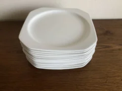 Set de 6 assiettes à dessert scandinaves octogonales 1970