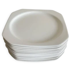 Set de 6 assiettes à dessert scandinaves octogonales 1970