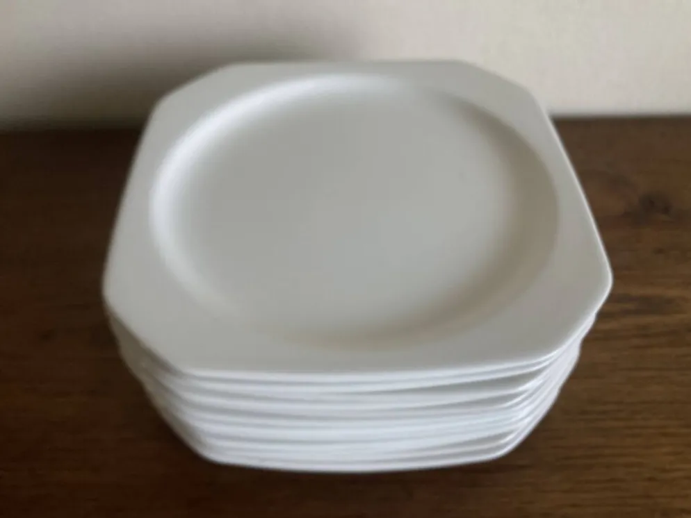 Set de 6 assiettes à dessert scandinaves octogonales 1970
