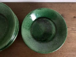 Set de 6 assiettes de terre vernissée Aegitna 1960