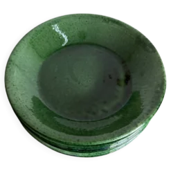 Set de 6 assiettes de terre vernissée Aegitna 1960