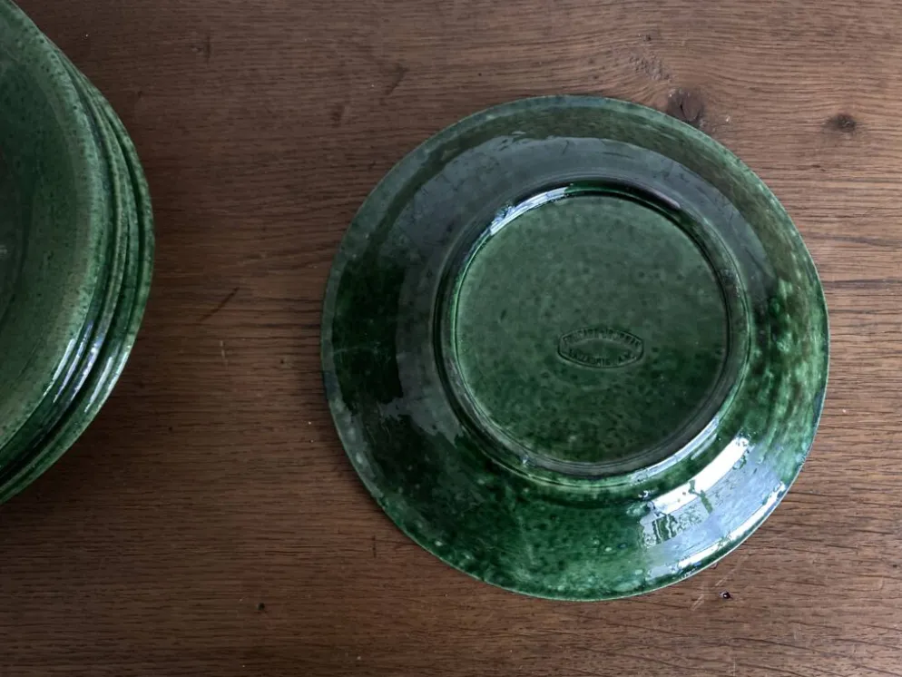 Set de 6 assiettes de terre vernissée Aegitna 1960