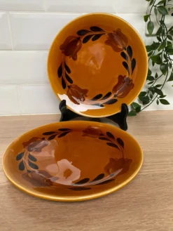 Set de 2 assiettes en faïence de St Amand