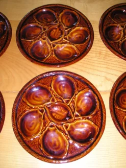 Set de 6 assiettes à huitres faience St Clément
