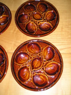 Set de 6 assiettes à huitres faience St Clément