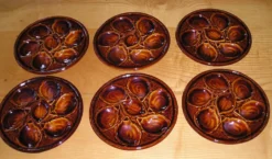 Set de 6 assiettes à huitres faience St Clément