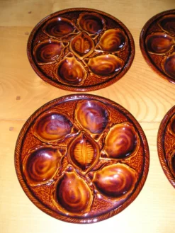 Set de 6 assiettes à huitres faience St Clément