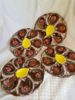Set de 4 assiettes à huîtres en céramique Vallauris plats de service