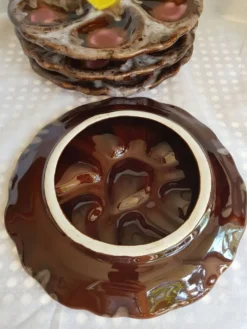 Set de 4 assiettes à huîtres en céramique Vallauris plats de service