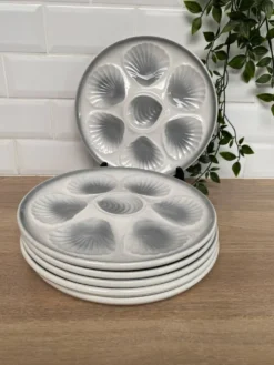 Set de 6 assiettes à huîtres Moulin des loups Orchies