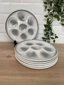 Set de 6 assiettes à huîtres Moulin des loups Orchies