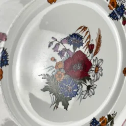 Set de 6 assiettes plates "Agreste", Sarreguemines, fin XXe, Pyroblan