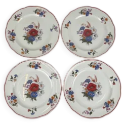 Set de 4 assiettes plates "Agreste", Sarreguemines, fin XXe, Pyroblan