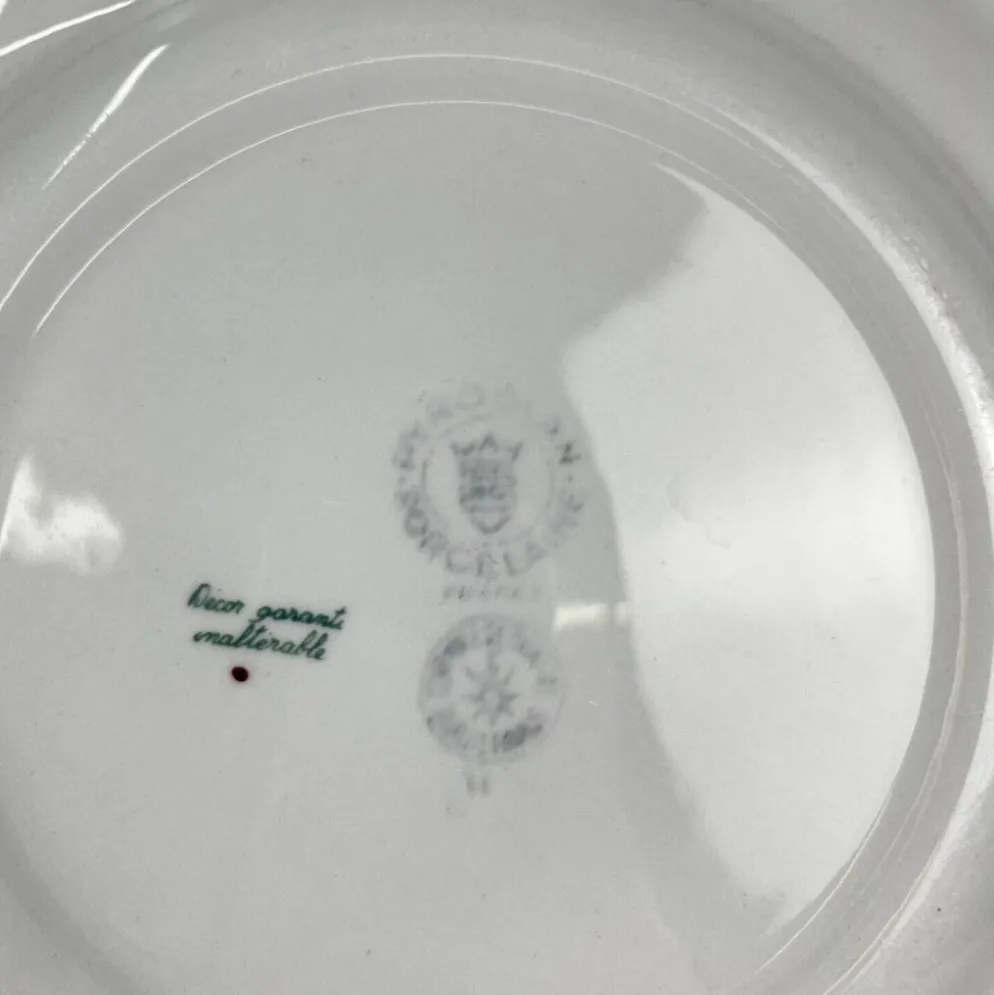 Set de 4 assiettes plates "Agreste", Sarreguemines, fin XXe, Pyroblan