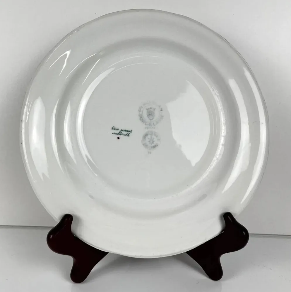 Set de 4 assiettes plates "Agreste", Sarreguemines, fin XXe, Pyroblan