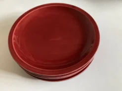 Set de 5 assiettes plates mid century 1970 faience de Longchamp