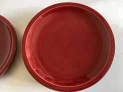 Set de 5 assiettes plates mid century 1970 faience de Longchamp
