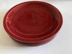 Set de 5 assiettes plates mid century 1970 faience de Longchamp