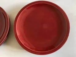 Set de 5 assiettes plates mid century 1970 faience de Longchamp