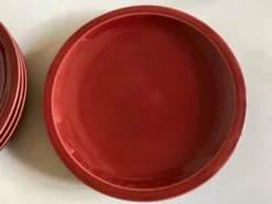 Set de 5 assiettes plates mid century 1970 faience de Longchamp