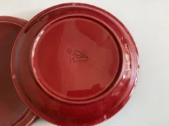 Set de 5 assiettes plates mid century 1970 faience de Longchamp