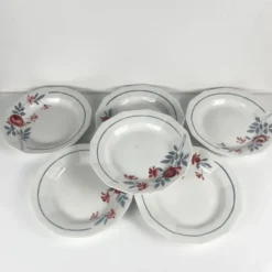 Set de 6 assiettes semi creuses Abeille d'or, St Amand, XXe