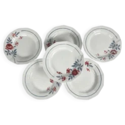 Set de 6 assiettes semi creuses Abeille d'or, St Amand, XXe