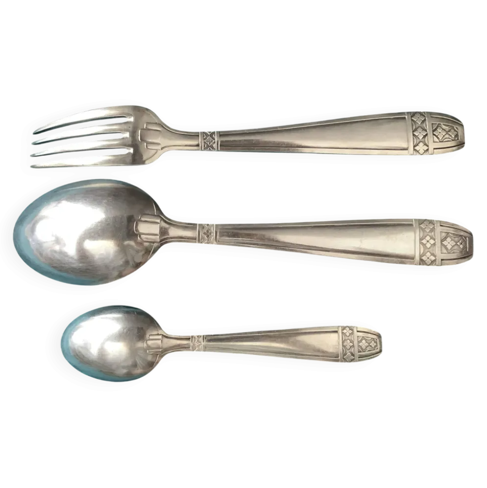 Set de Baptême Art Déco Métal +Poinçons