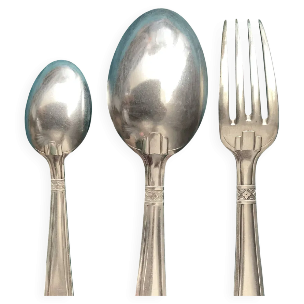 Set de Baptême Art Déco Métal +Poinçons