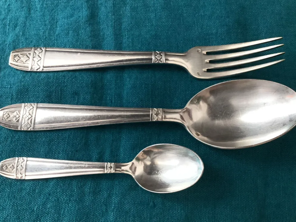 Set de Baptême Art Déco Métal +Poinçons