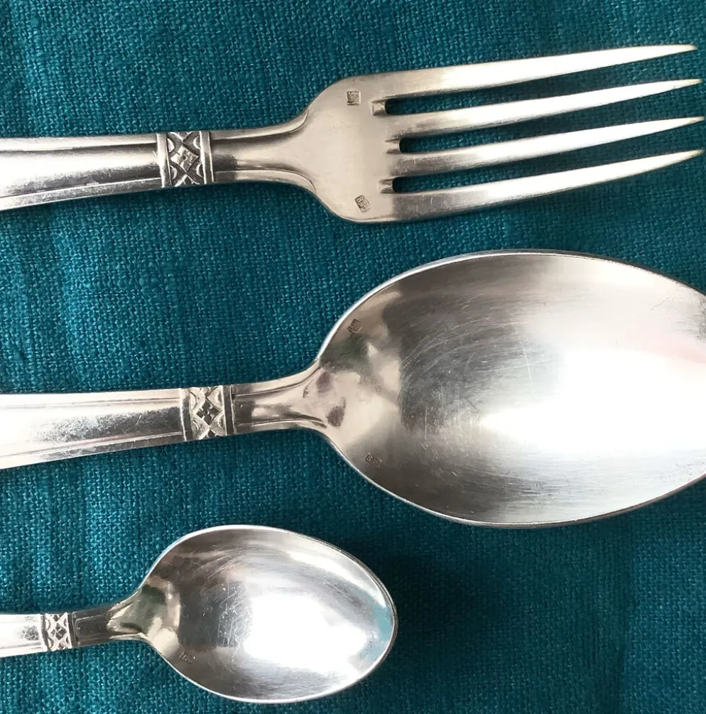 Set de Baptême Art Déco Métal +Poinçons