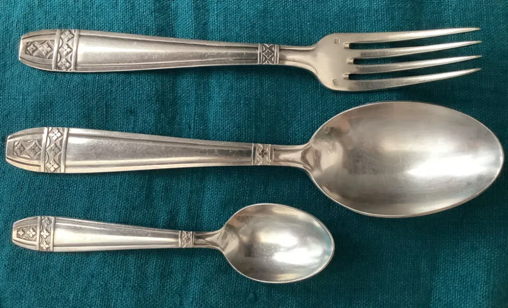 Set de Baptême Art Déco Métal +Poinçons