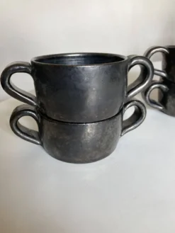 Set de 4 bols à anse Robert Picault 1960 Vallauris