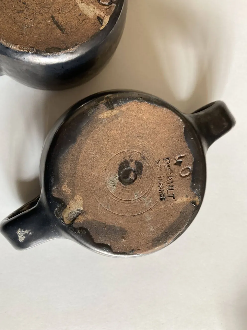 Set de 4 bols à anse Robert Picault 1960 Vallauris