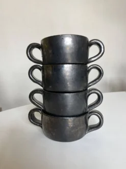 Set de 4 bols à anse Robert Picault 1960 Vallauris