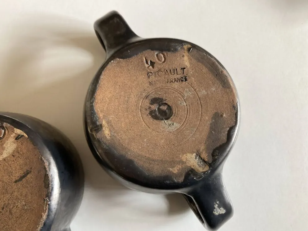 Set de 4 bols à anse Robert Picault 1960 Vallauris