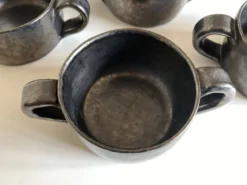 Set de 4 bols à anse Robert Picault 1960 Vallauris