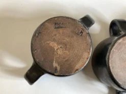 Set de 4 bols à anse Robert Picault 1960 Vallauris