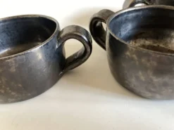 Set de 4 bols à anse Robert Picault 1960 Vallauris