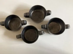 Set de 4 bols à anse Robert Picault 1960 Vallauris
