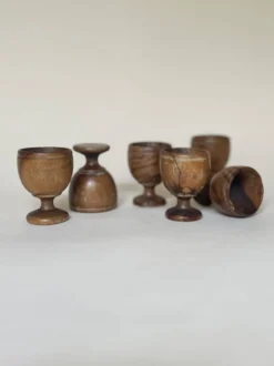 Set de 6 coquetiers en bois