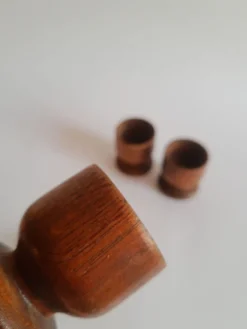 Set de 3 coquetiers en bois vintage