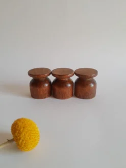 Set de 3 coquetiers en bois vintage