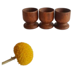 Set de 3 coquetiers en bois vintage