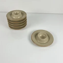 Set de 6 coquetiers en céramique moucheté beige